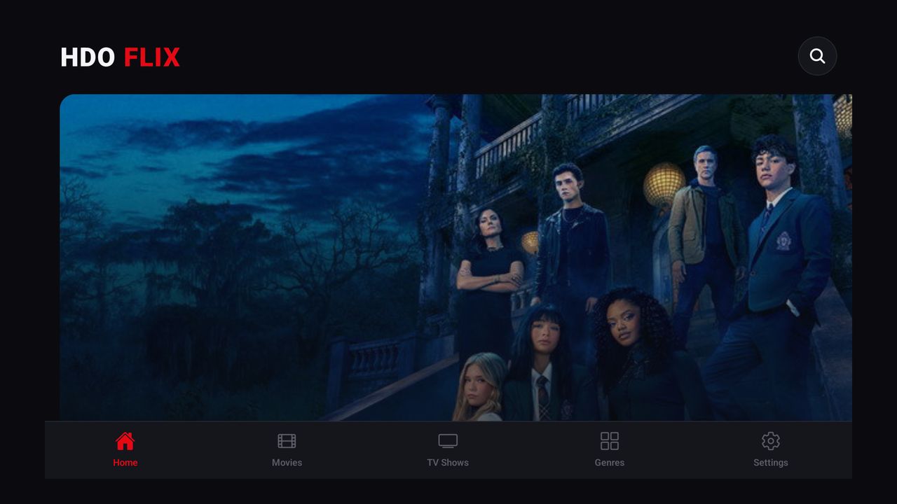 HDO FLIX home screen on Android TV